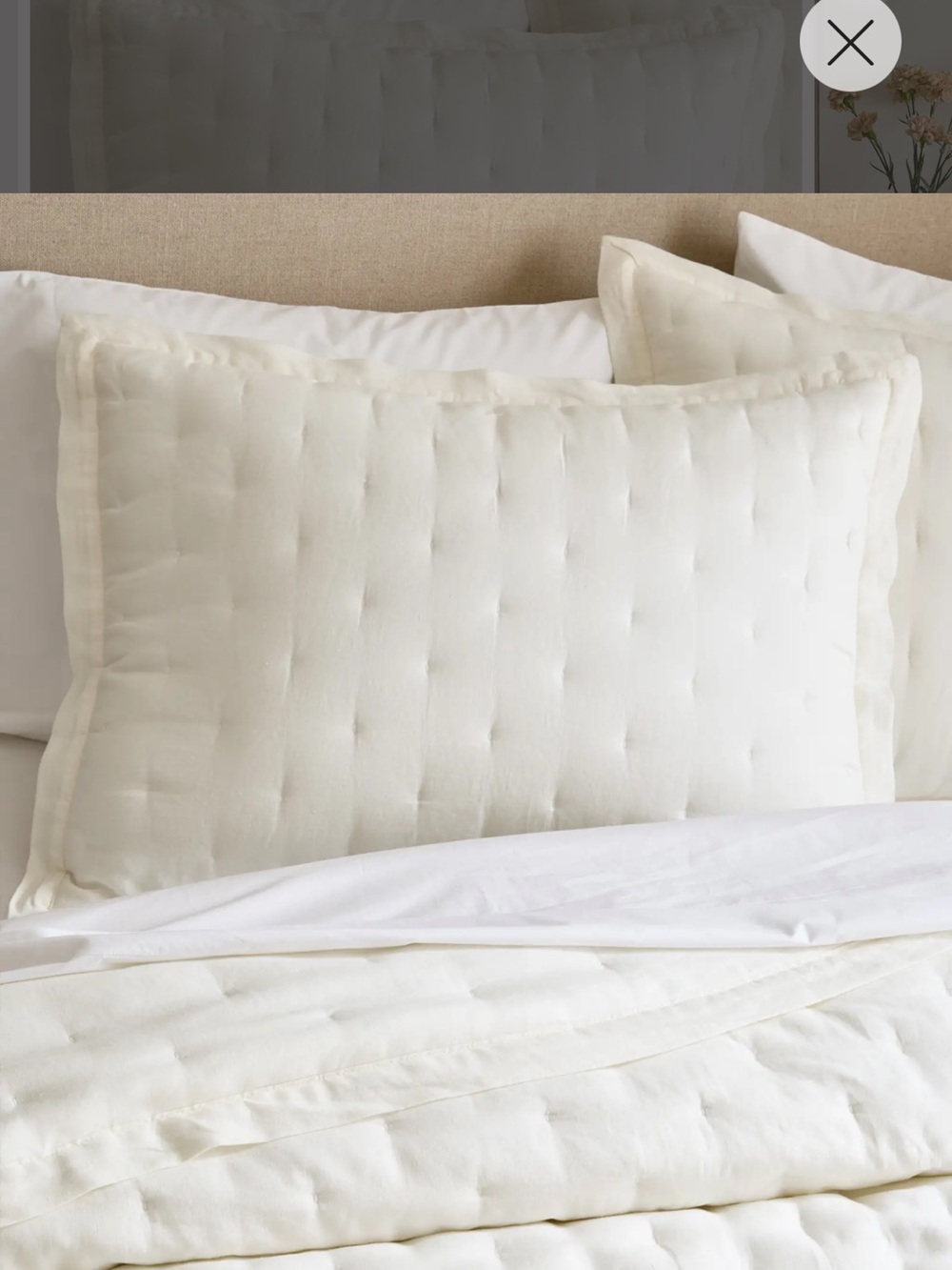 NWOT Quince Luxury European Linen Dream  Sham Set in Green!